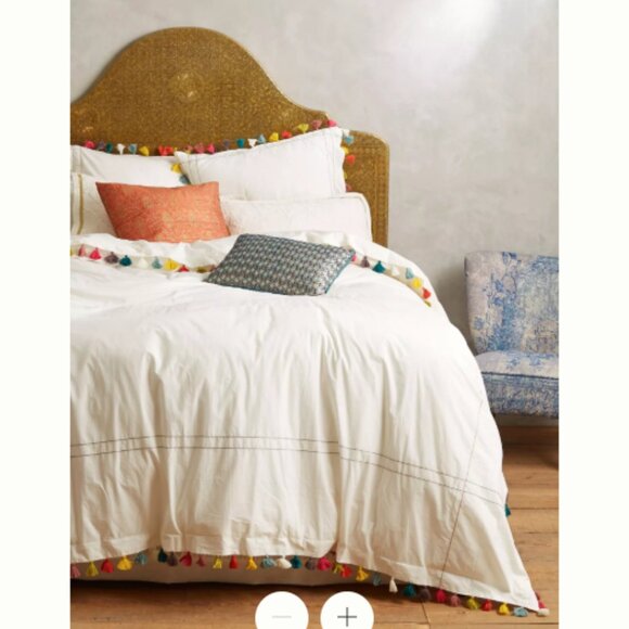 Anthropologie Lindi Fringe Duvet • King + 2 King Shams - Picture 10 of 10